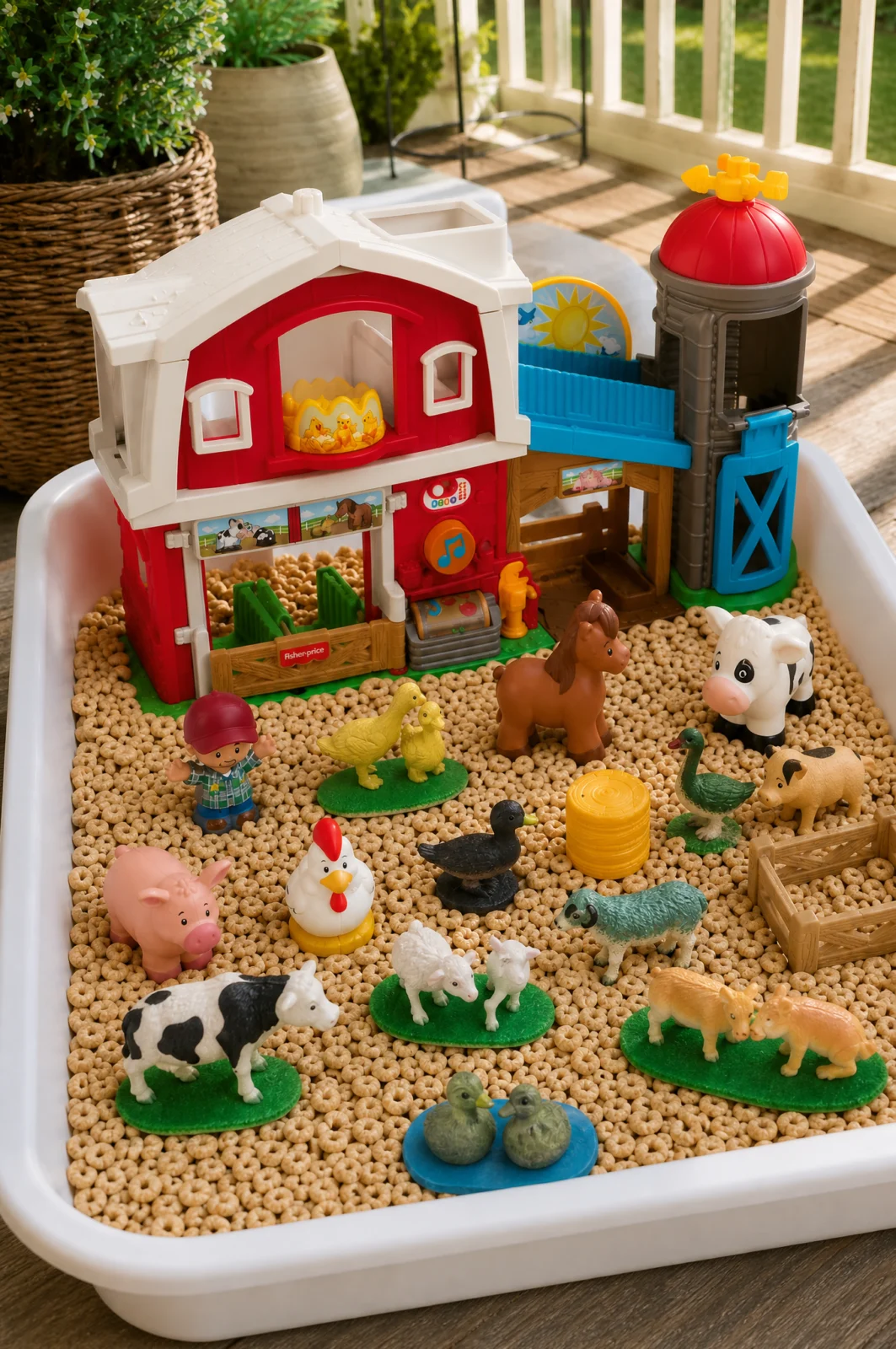 Easy Farm Themed Sensory Bin