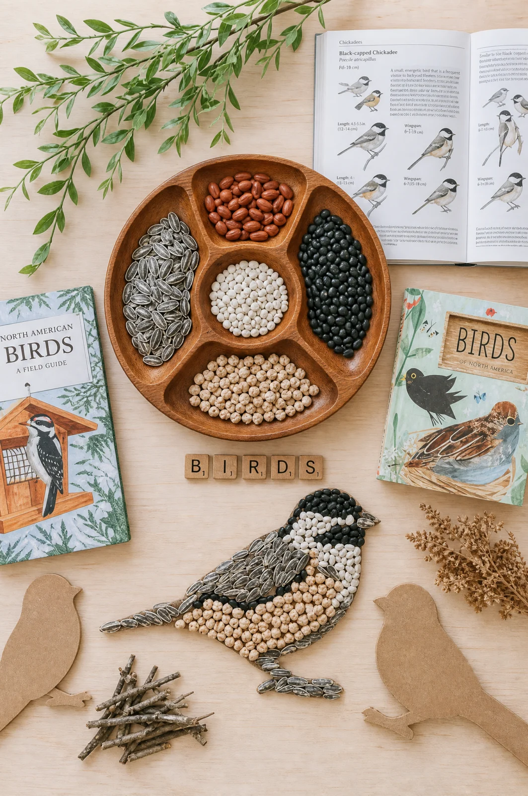 Montessori Bird Seed Mosaic & Sorting Activity for Preschoolers