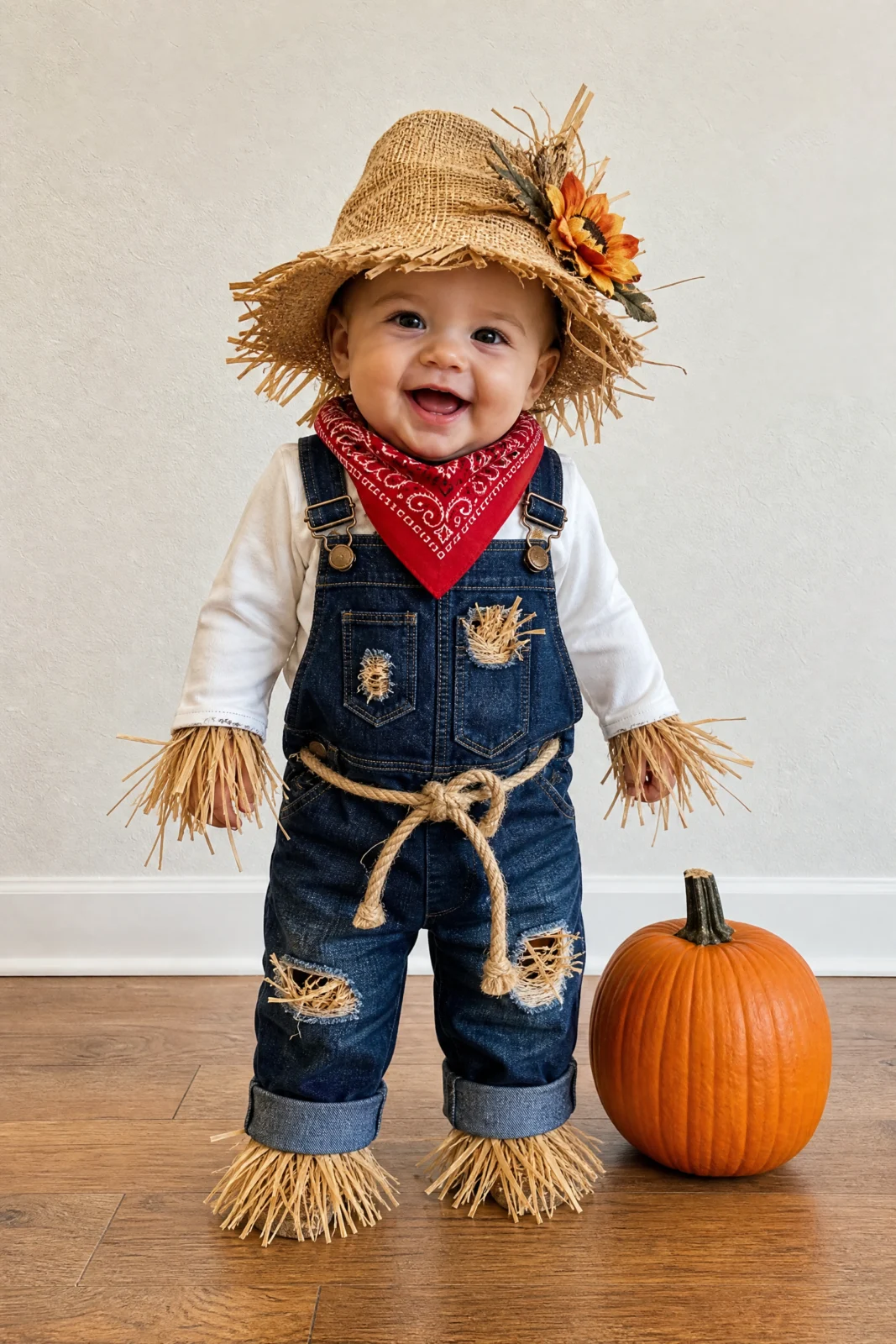Adorable DIY Baby Scarecrow Costume Idea