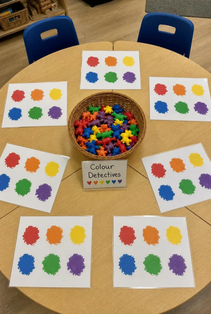 Colour Detectives Bear Counter Sorting Table Setup