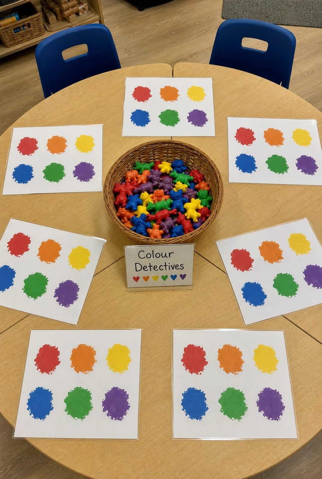 Colour Detectives Bear Counter Sorting Table Setup