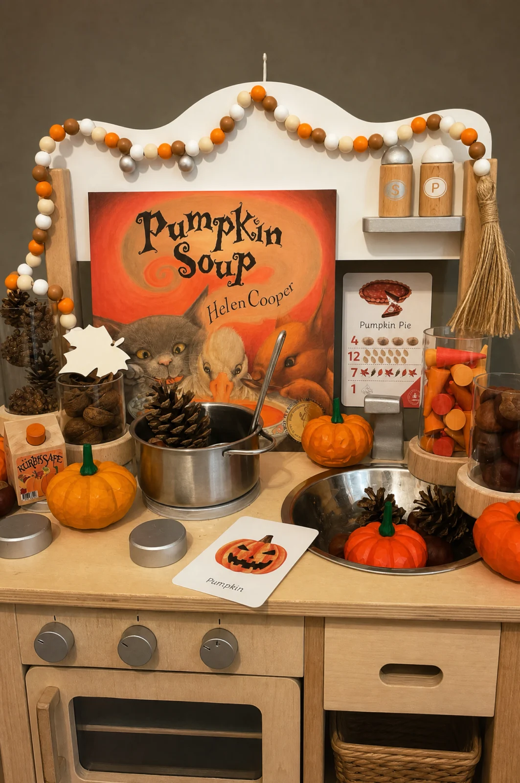 Pumpkin Soup Book Inspired Autumn Play Kitchen Activity