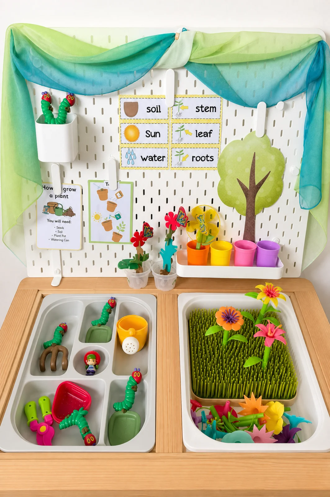 Plant Life Cycle & Hungry Caterpillar Sensory Table
