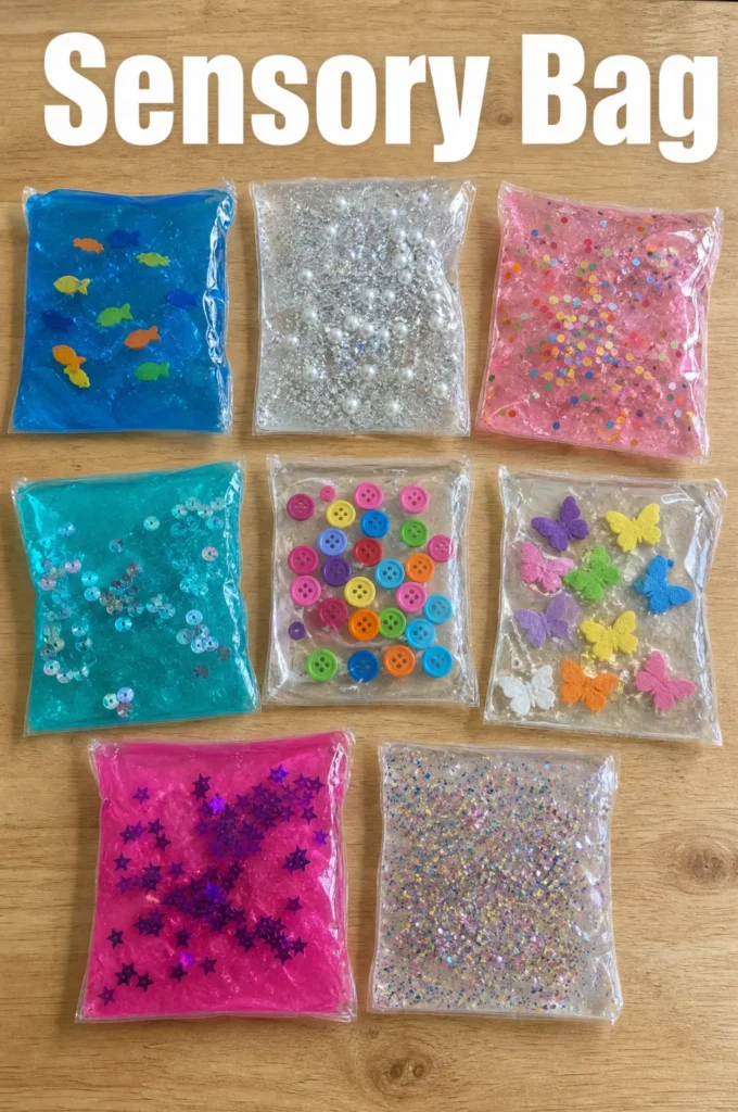 DIY Glitter & Sequins Sensory Bags | Mess-Free Toddler Play
