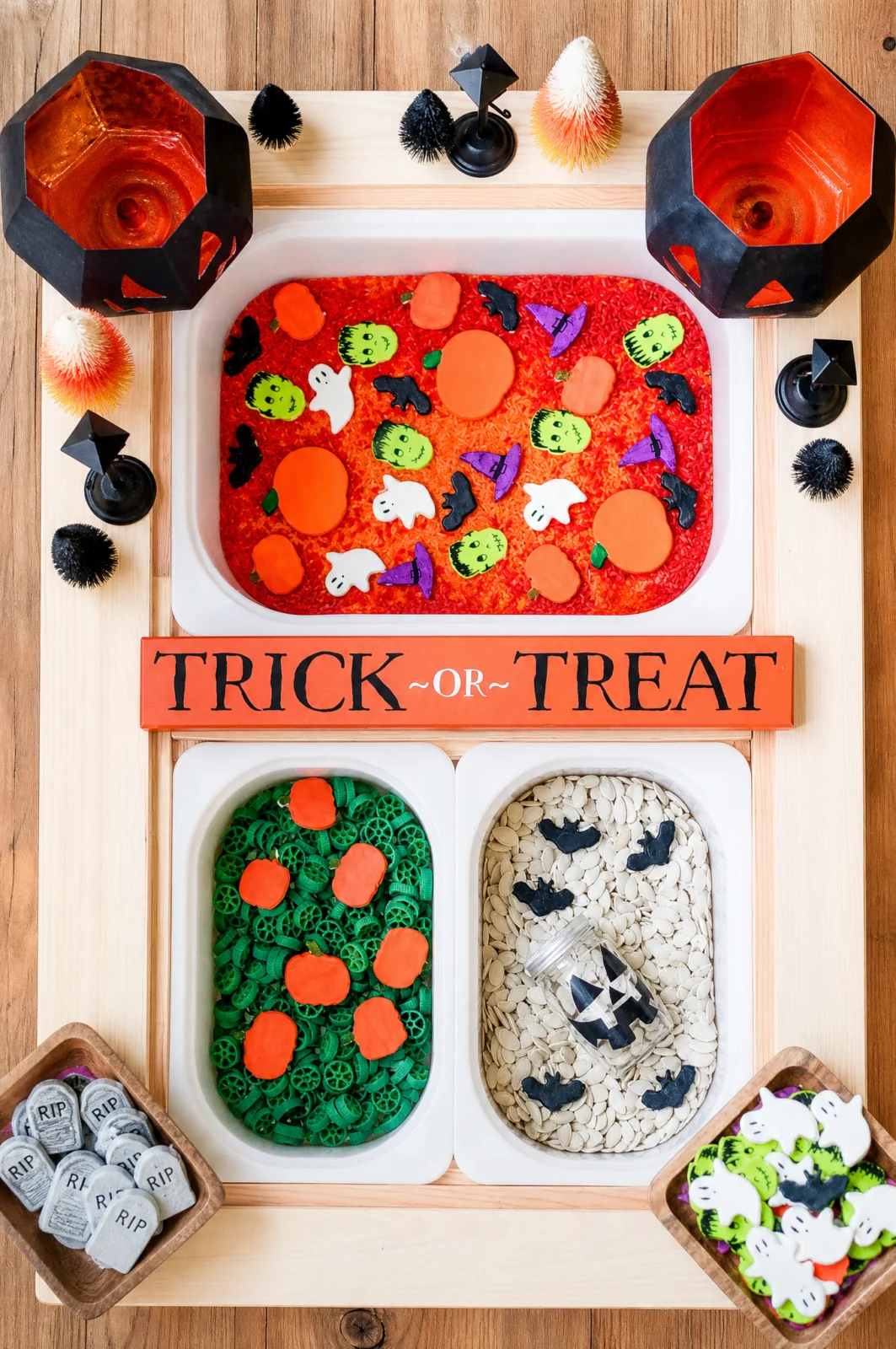 Trick or Treat Halloween Sensory Table Setup