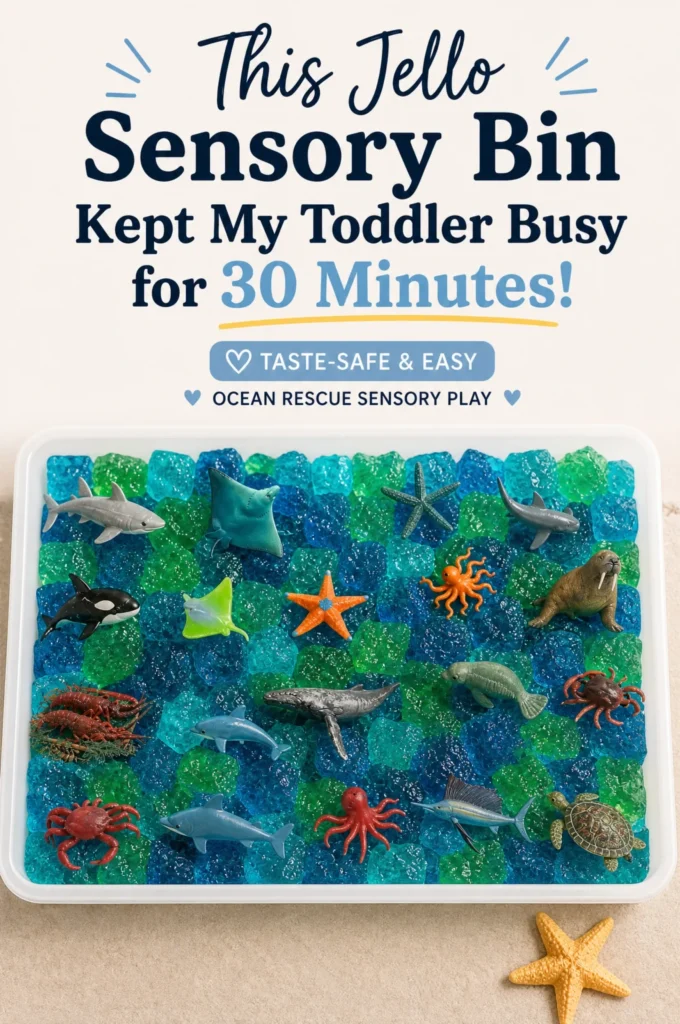 Taste-Safe Jello Ocean Rescue Sensory Bin