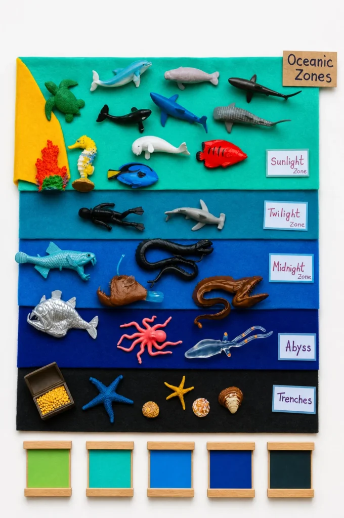Ocean Layer Felt Board Activity | Ocean Zones Science for Kids