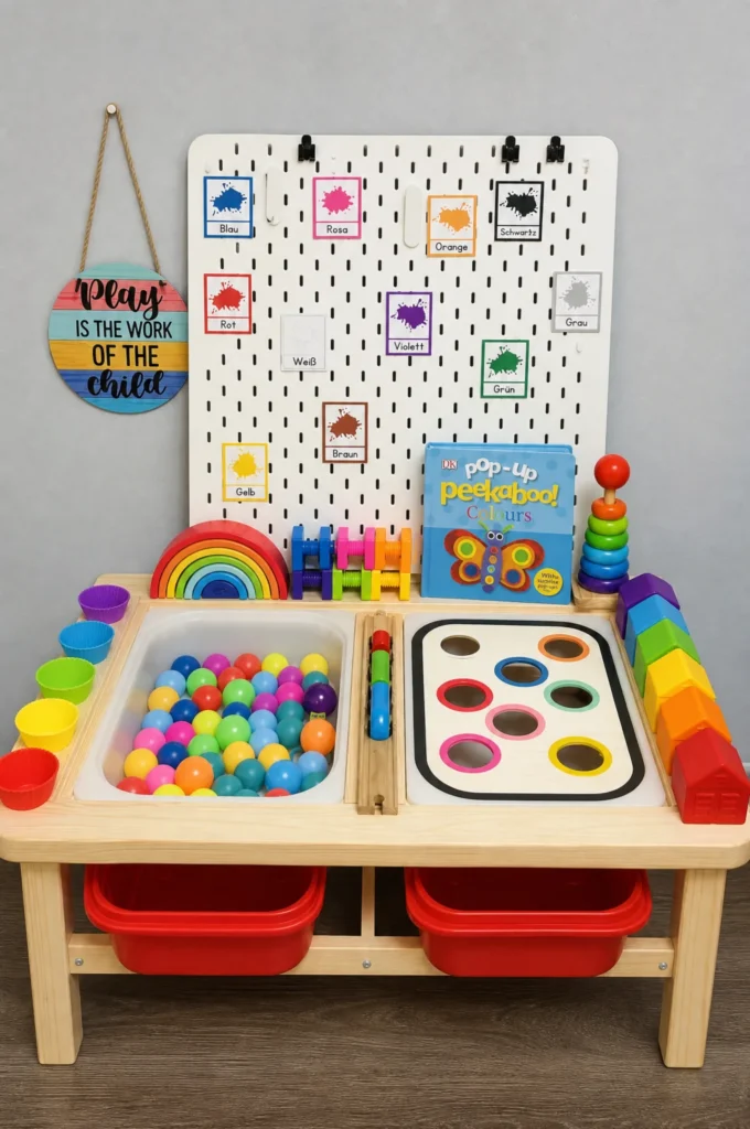 Montessori Rainbow Color Sorting & Fine Motor Play
