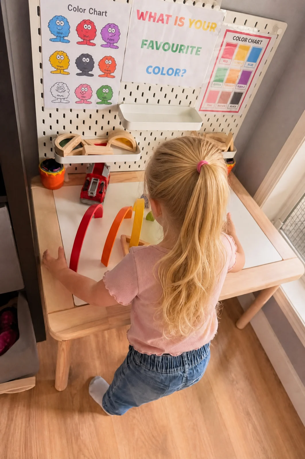 Interactive Rainbow Color Chart Sensory Activity