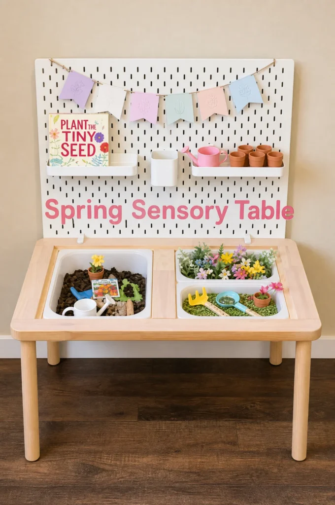 Spring Gardening & Flower Seed Sensory Table Ideas