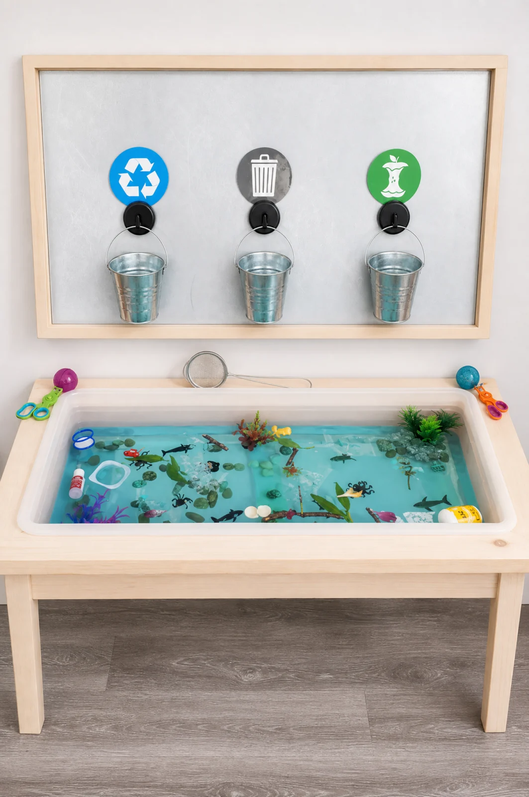 Ocean Life & Recycling Sensory Water Table Setup