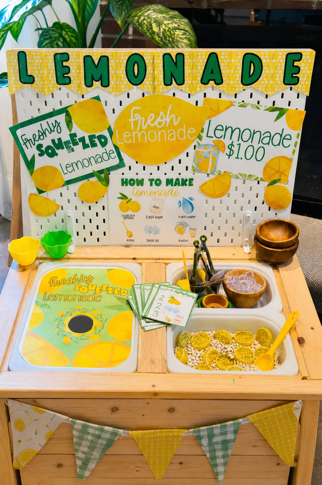 Pretend Play Lemonade Stand Sensory Table Activities