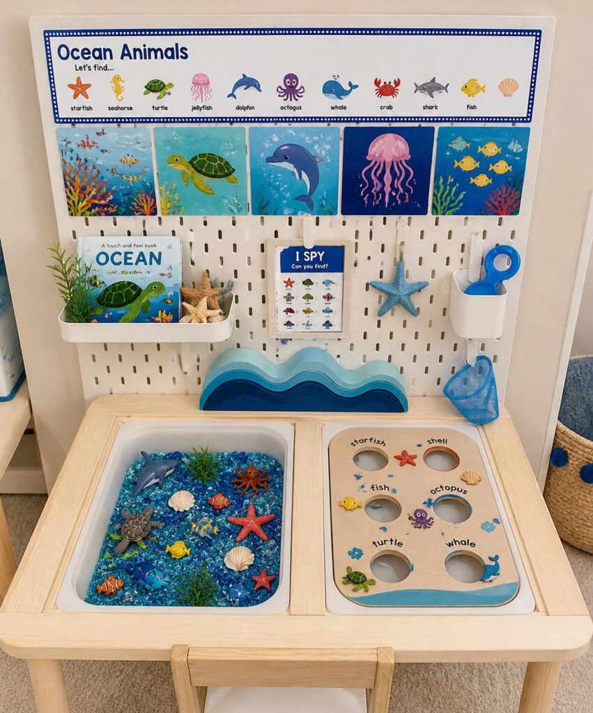 Ocean Themed Sensory Table for Summer