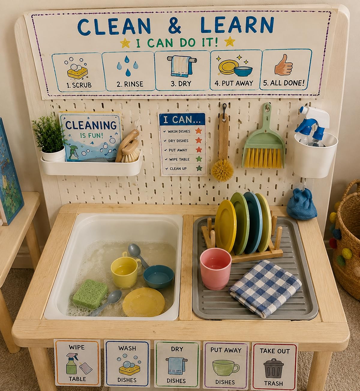 Adorable cleaning set for the kids kitchen