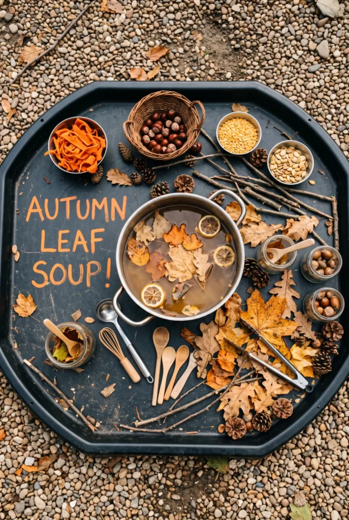 Autumn Leaf Soup Sensory Play and Potion Station for Kids