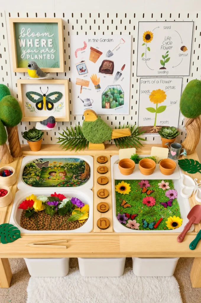 Garden & Nature Life Cycle Sensory Table Setup