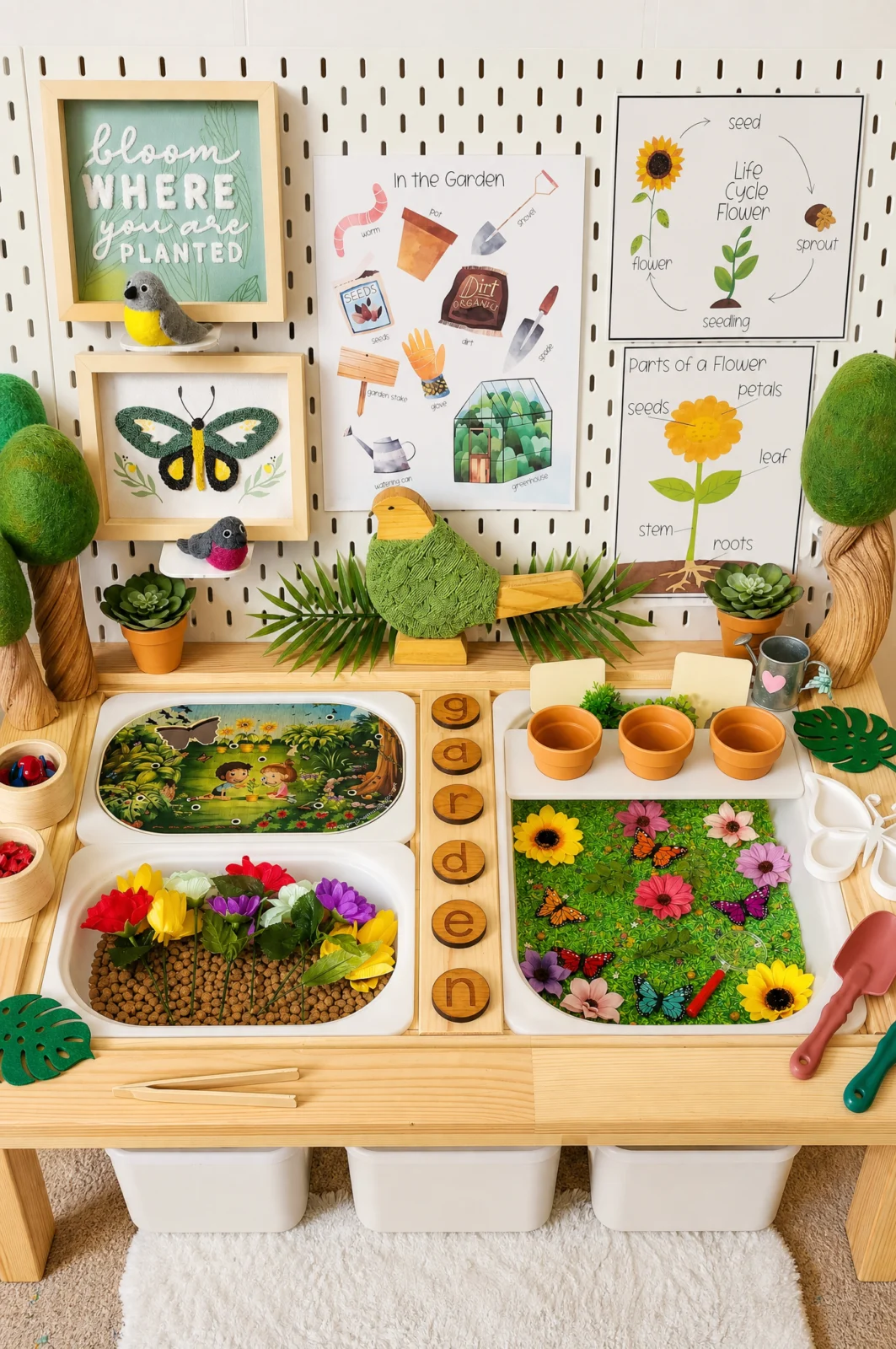 Garden & Nature Life Cycle Sensory Table Setup