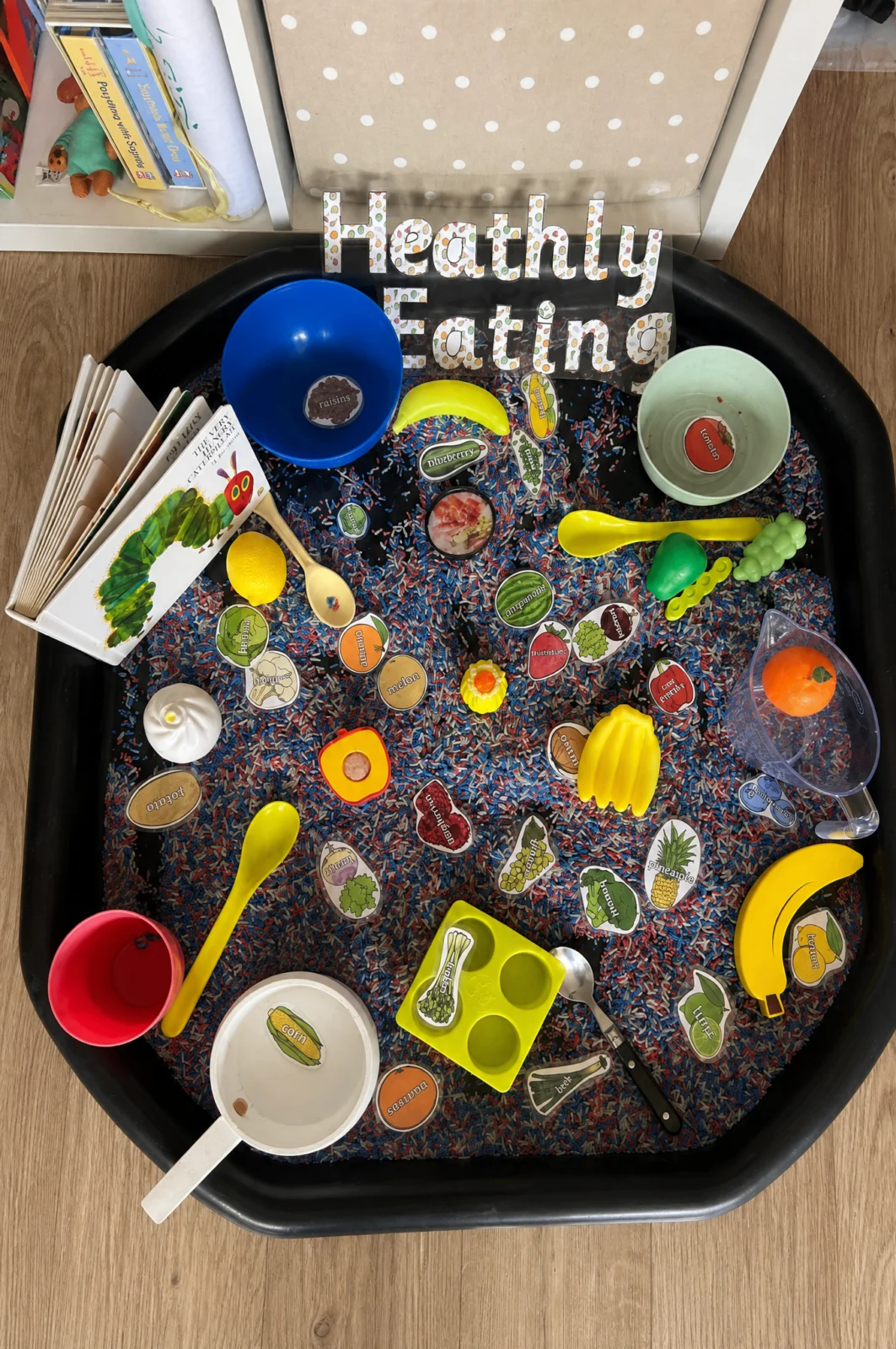 Healthy Eating Food Sorting Sensory Tray Setup
