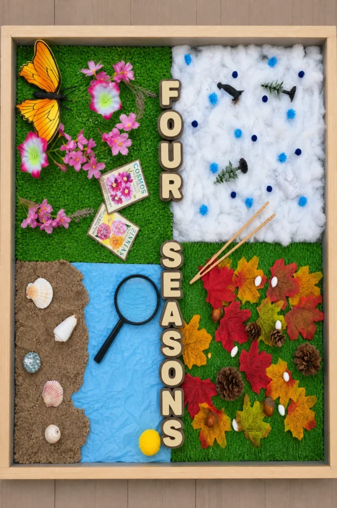 Four Seasons Learning & Sensory Tray Activity Ideas