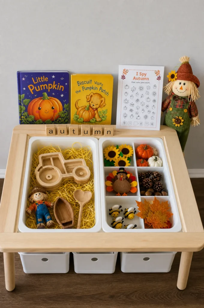 Autumn Pumpkin Patch Sensory Table Activity Ideas