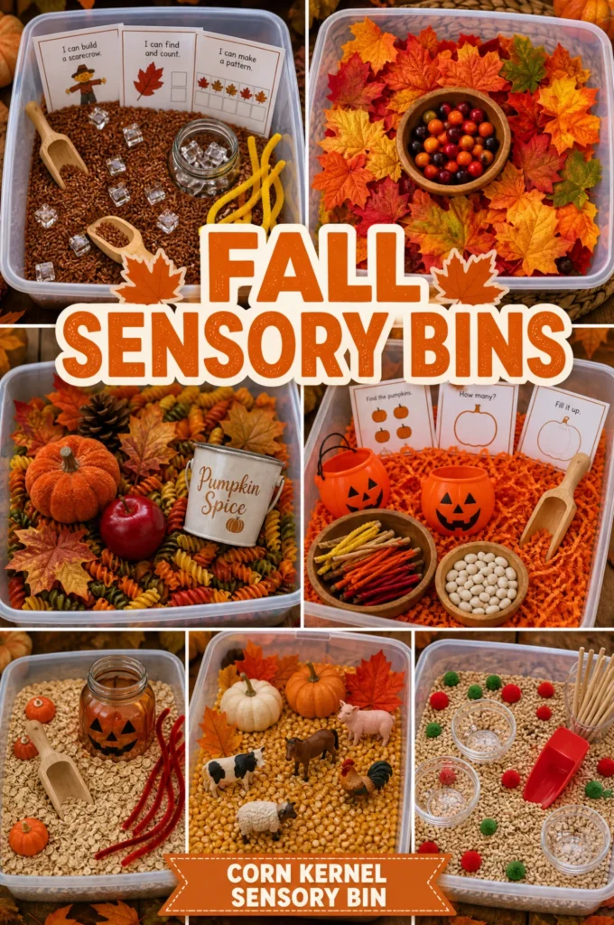 Fun Fall & Pumpkin Sensory Bins for Kids