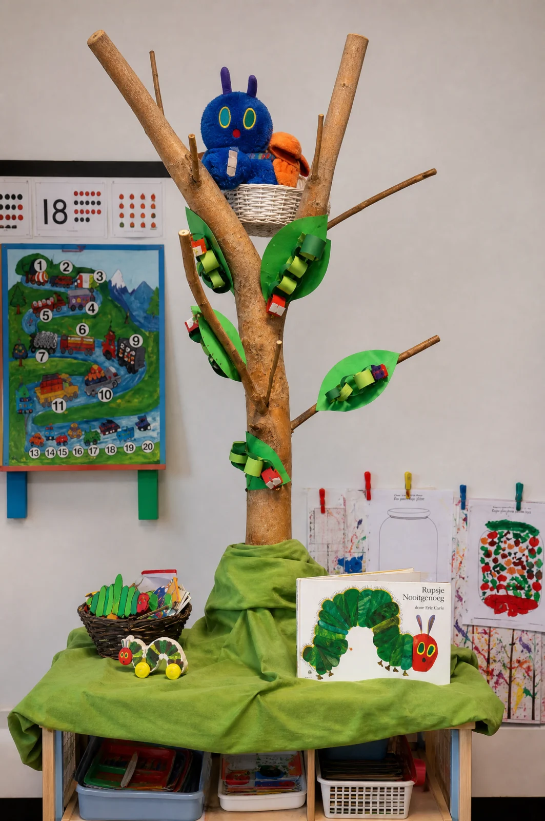 Hungry Caterpillar Story Tree Activity Setup