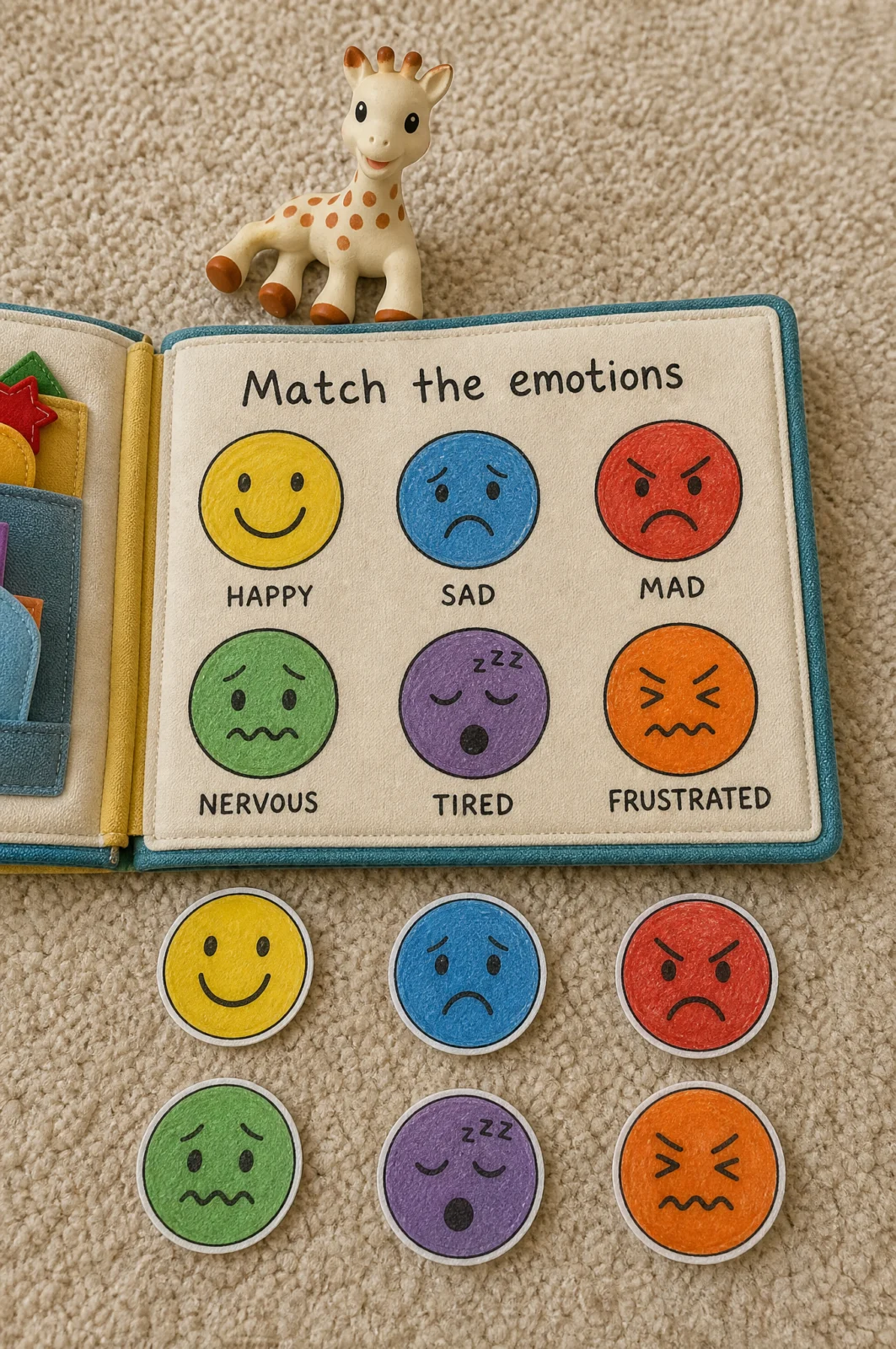 Montessori Felt Emotion Matching Quiet Book