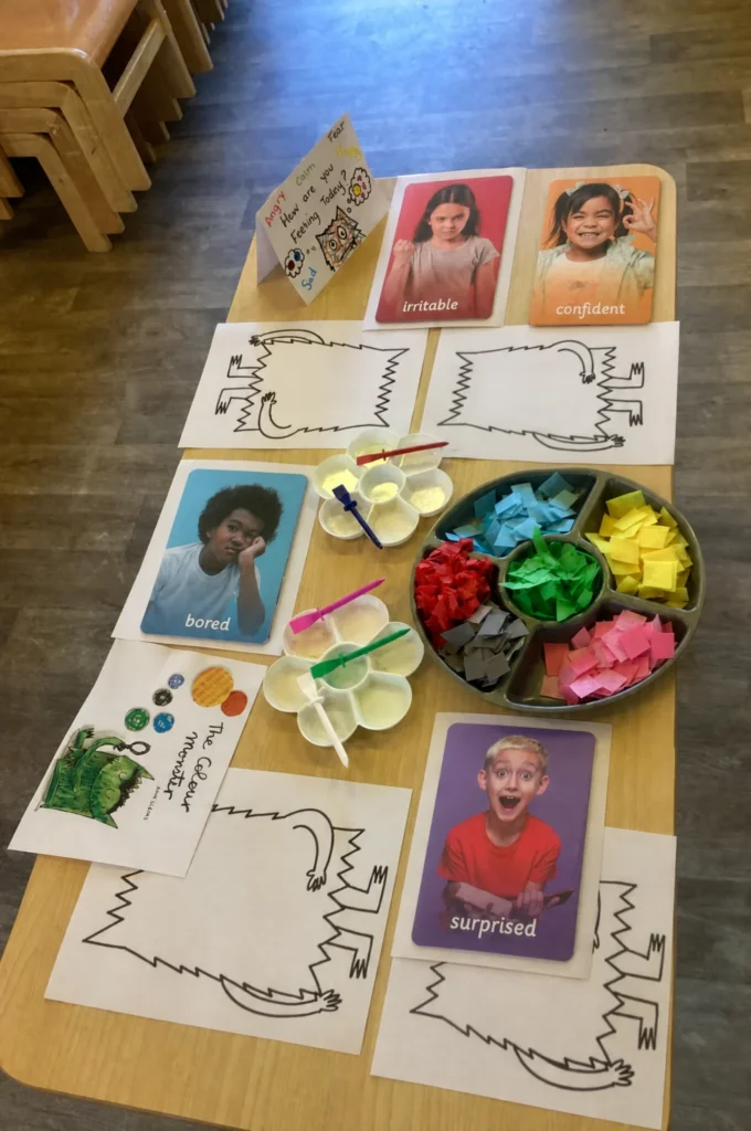 Color Monster Emotion Craft & Paper Sorting Table