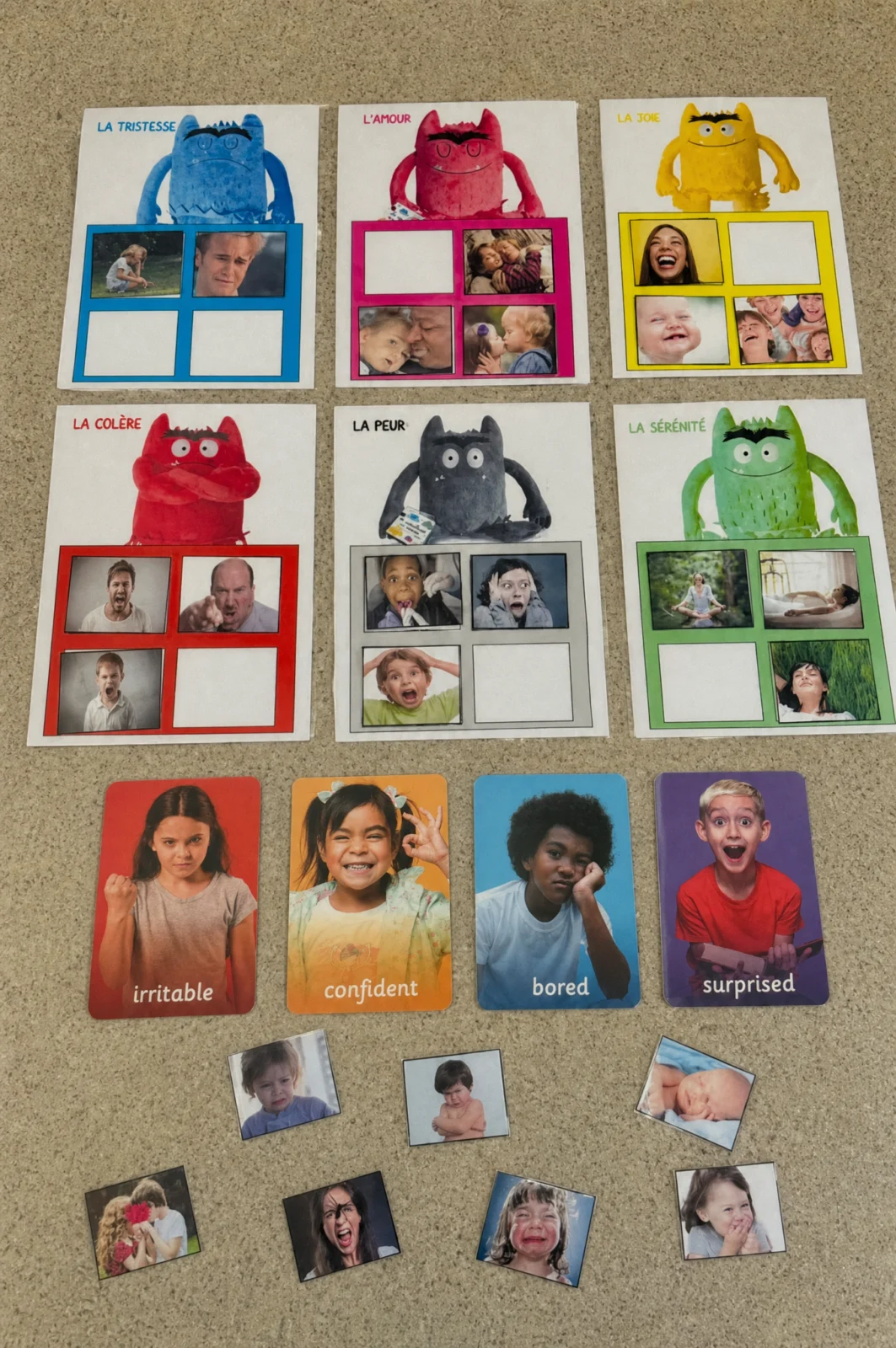 Printable Emotion Sorting Cards & Monster Learning Setup