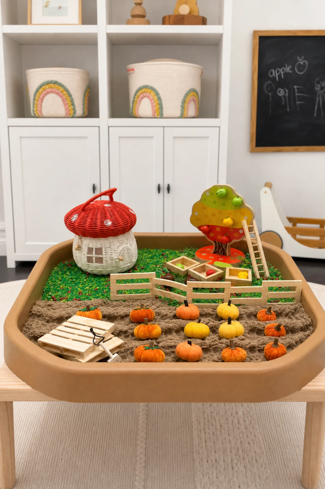 Fall Farm & Pumpkin Patch Sensory Table Setup