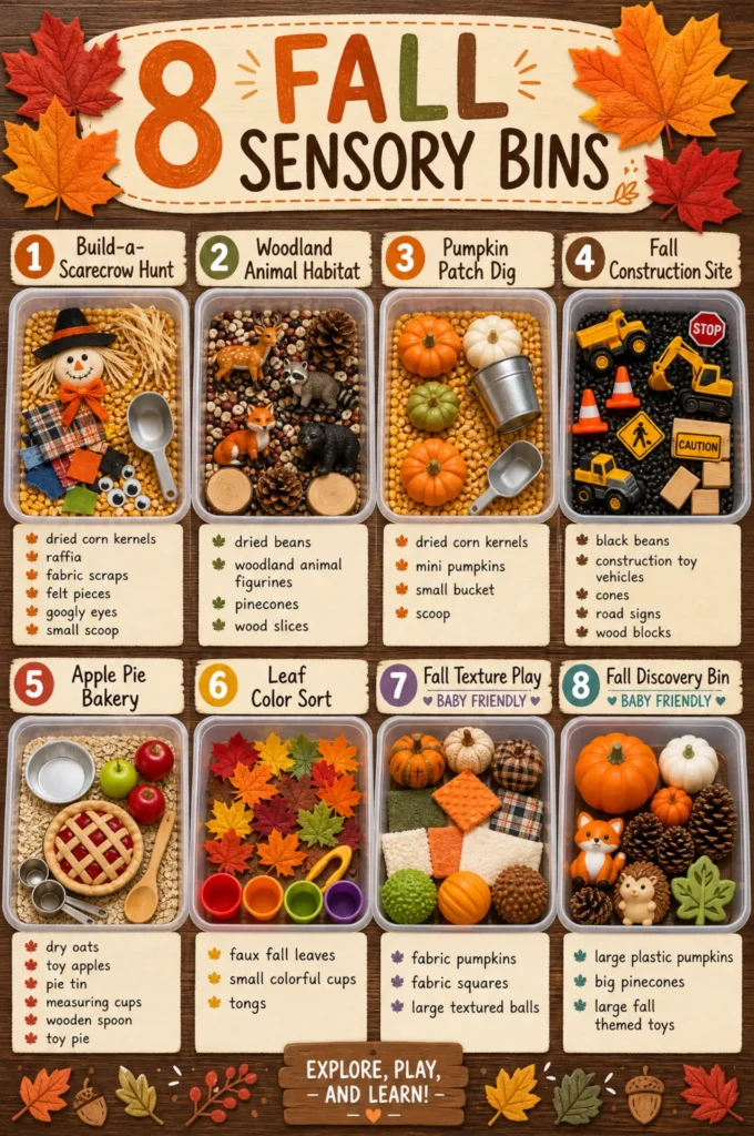 8 Easy Fall Sensory Bins for Toddlers & Preschoolers