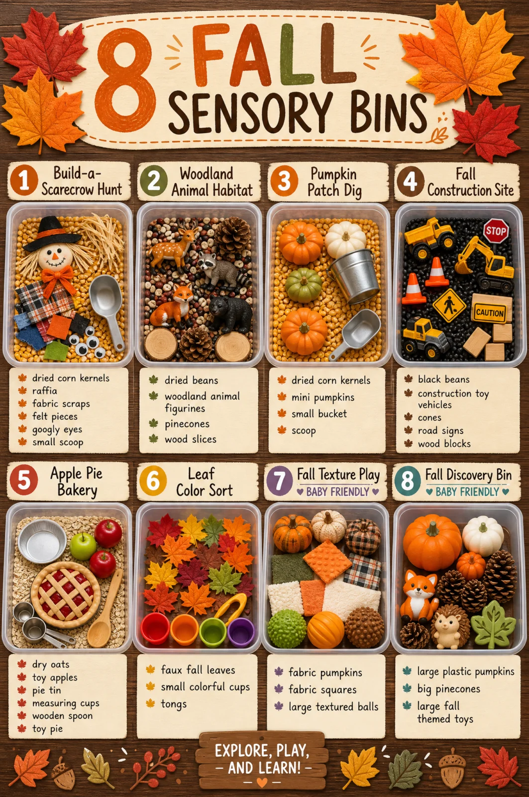 8 Easy Fall Sensory Bins for Toddlers & Preschoolers
