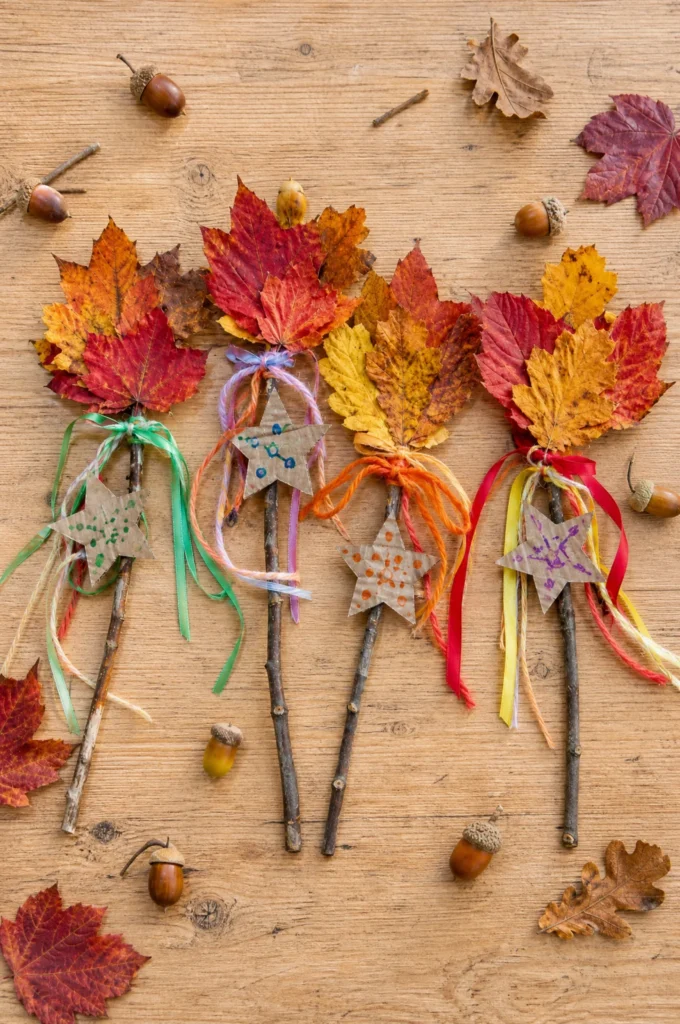 DIY Autumn Leaf Wands: Nature Crafts for Kids