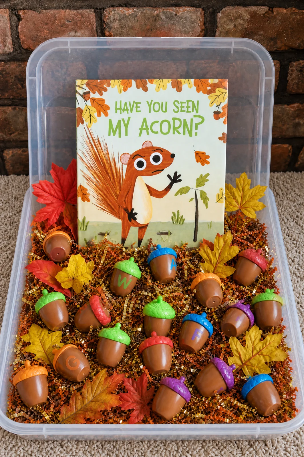 Have You Seen My Acorn? Fall Squirrel Sensory Bin
