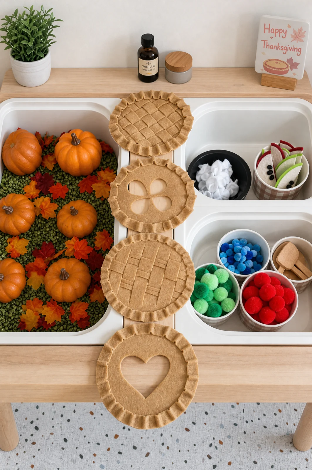 Fall Pie Bakery Sensory Bin & Fine Motor Activity