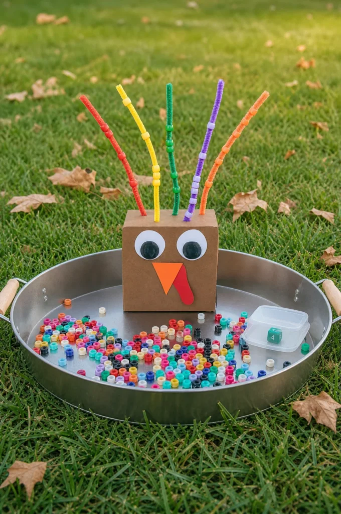 Turkey Beading & Fine Motor Fall Activity for Kids
