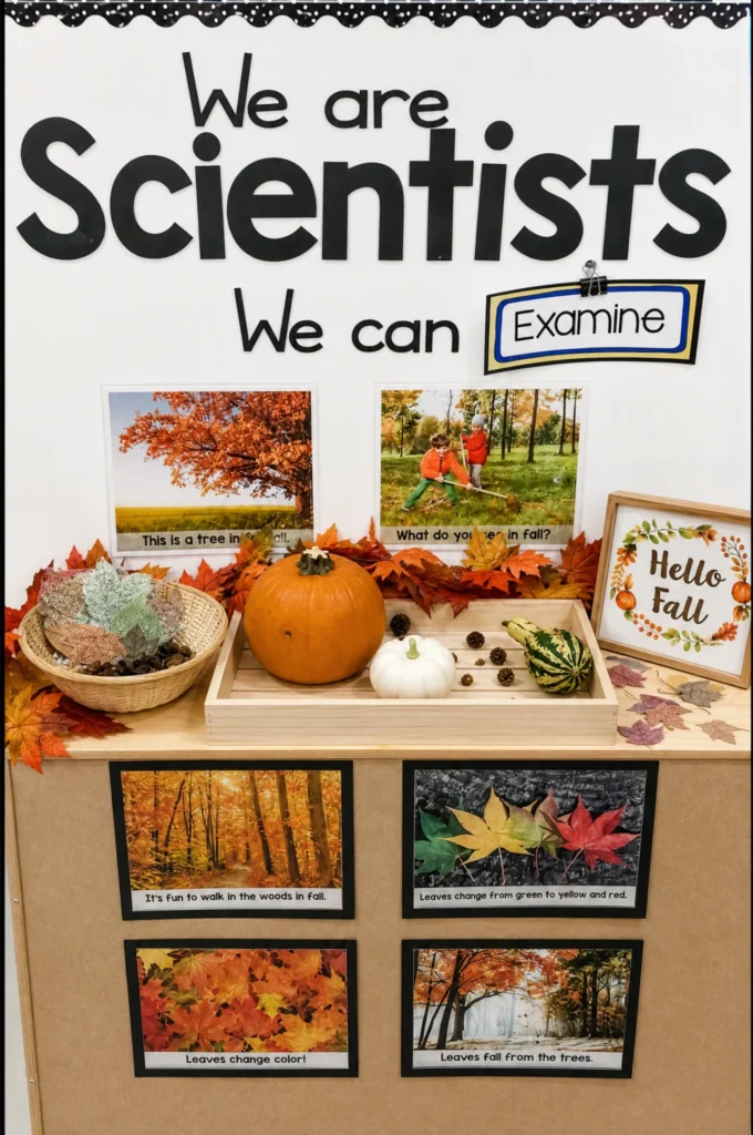 Fall Science & Nature Investigation Display Table for Kids
