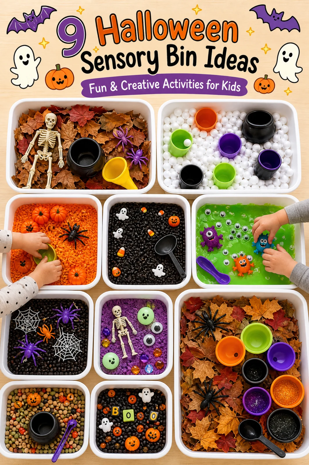 9 Fun Halloween Sensory Bin Play Setups