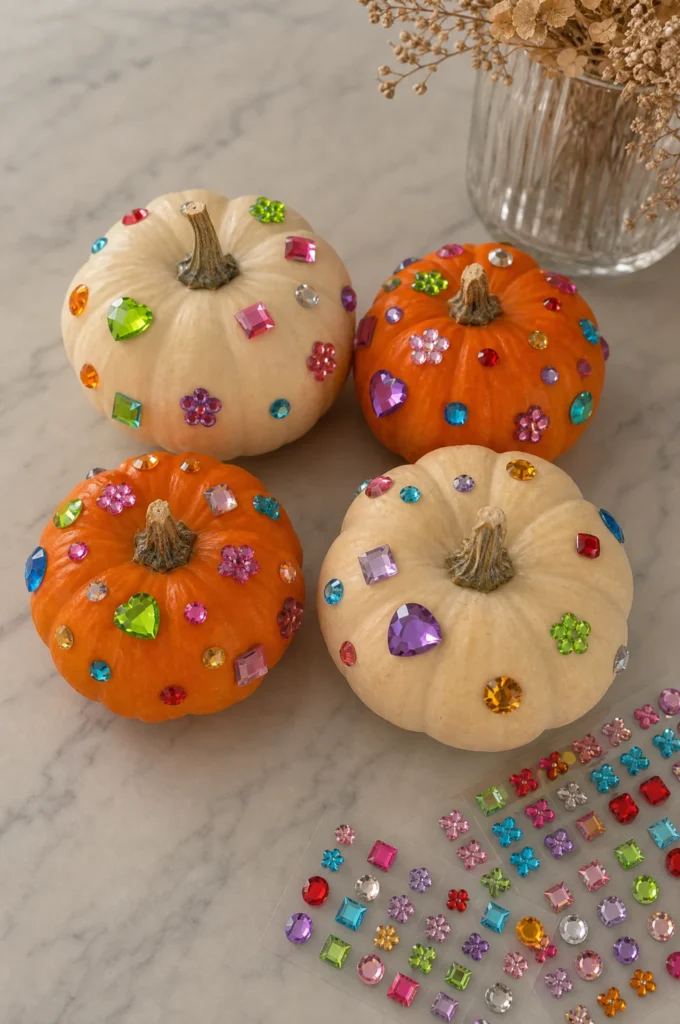 Bedazzled Gem Pumpkin Craft Idea for Kids