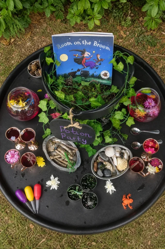 Room on the Broom Potion Party Sensory Setup
