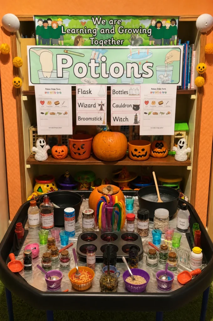 Classroom Halloween Potion Shop Dramatic Play Area Idea