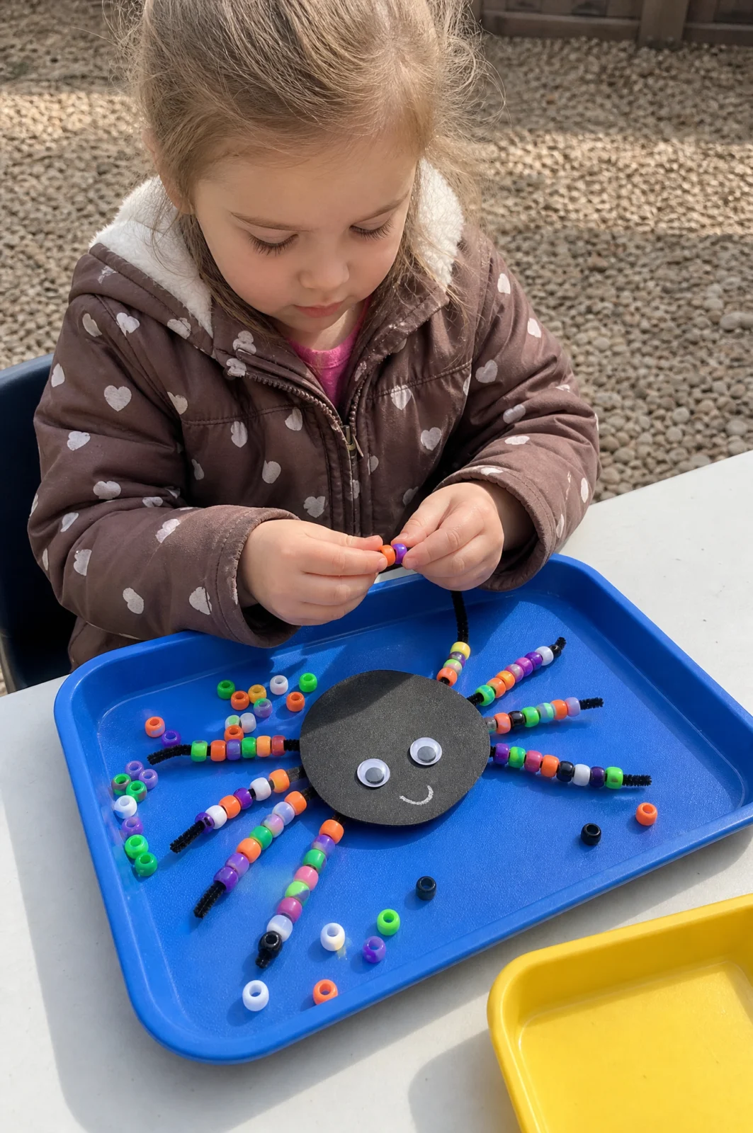 Colorful Beaded Spider Halloween Craft