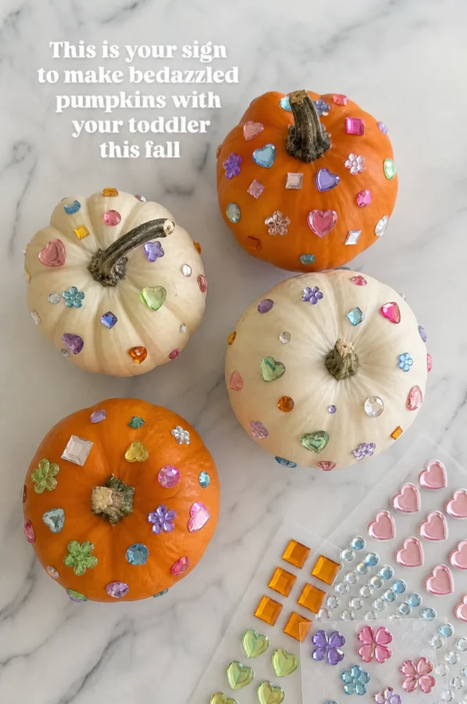No-Carve Pumpkins with Colorful Gem Stickers