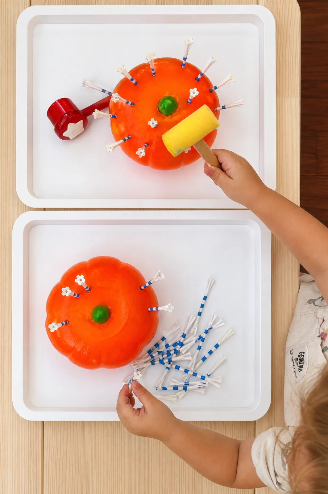 Pumpkin Hammering Fine Motor Activity for Toddlers