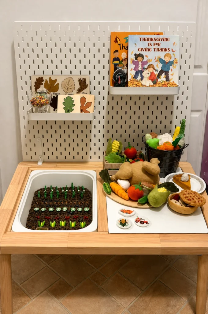 Thanksgiving Turkey Farm Harvest & Dinner Sensory Bin